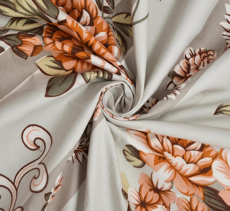 STARNSTYLE 100% Cotton King Size Bedsheet with 2 Pillow Covers - Brown Rose - Image 5